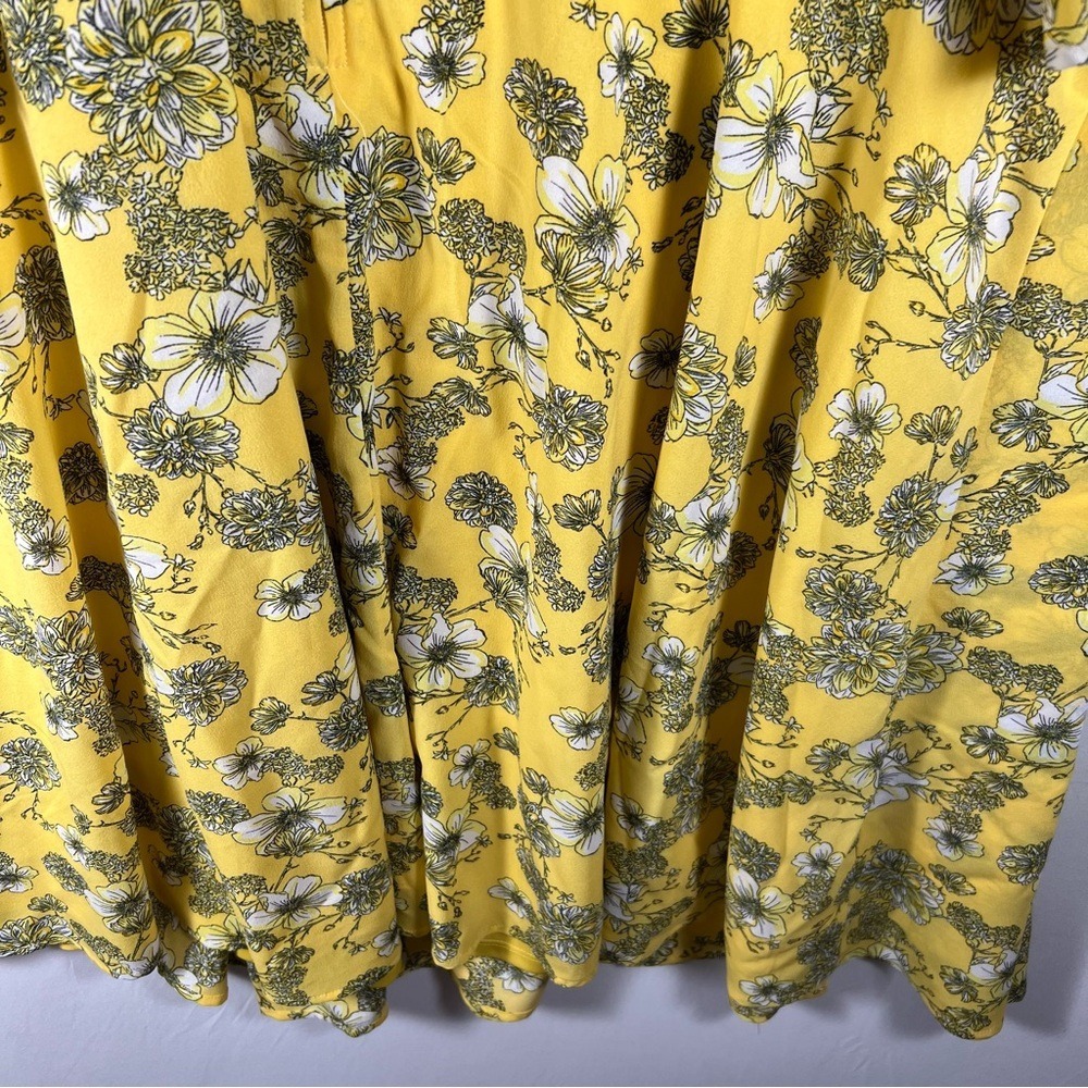 Torrid‎ Yellow Floral Print Georgette Wrap Midi Dress Size 24 - Picture 8 of 11